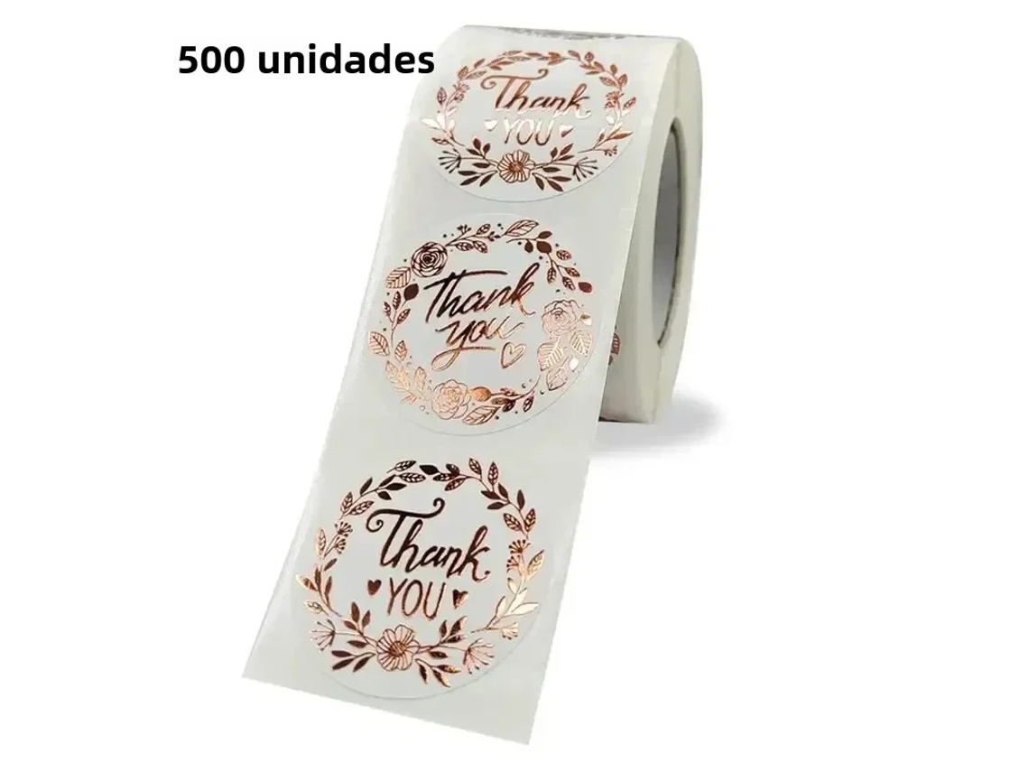 500 Etiquetas De Agradecimiento Con Estampado Floral Personalizado (2,5 Cm)