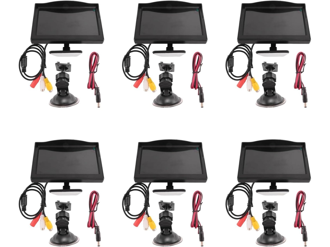 6 Monitores, Uno De 5 Pulgadas, 800 X 480, Pantalla Lcd Tft Hd Con Soporte Doble Para Cámara De Visión Trasera De Coche.