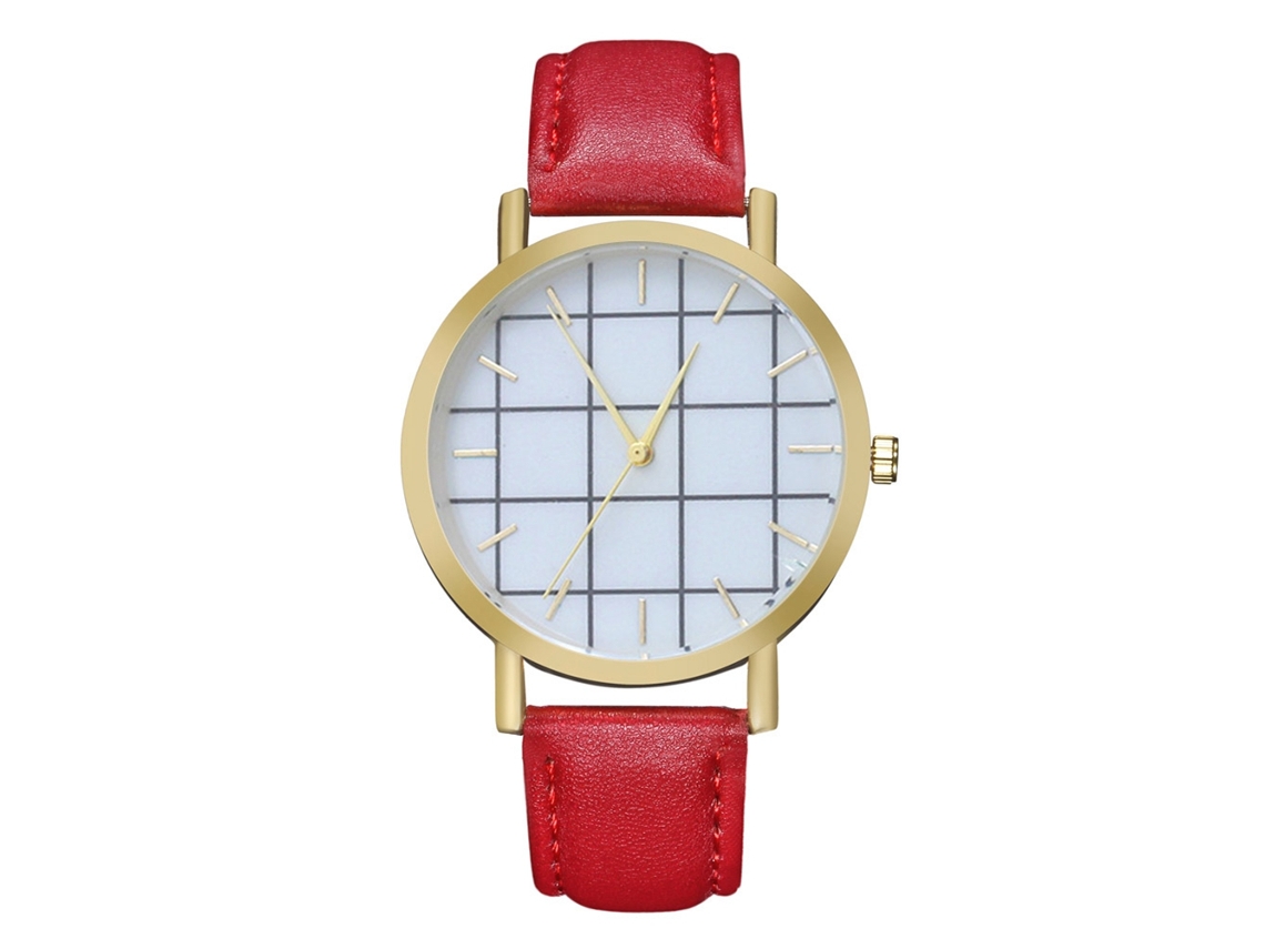 Reloj De Pulsera Analógico De Cuarzo Para Mujer, De Aleación, Con Esfera Redonda, Color Rojo, Estilo Casual Y Lujoso.