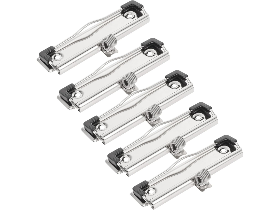 Juego De 5 Clips Metálicos Resistentes Para Portapapeles Con Accesorios Para Bolígrafo.