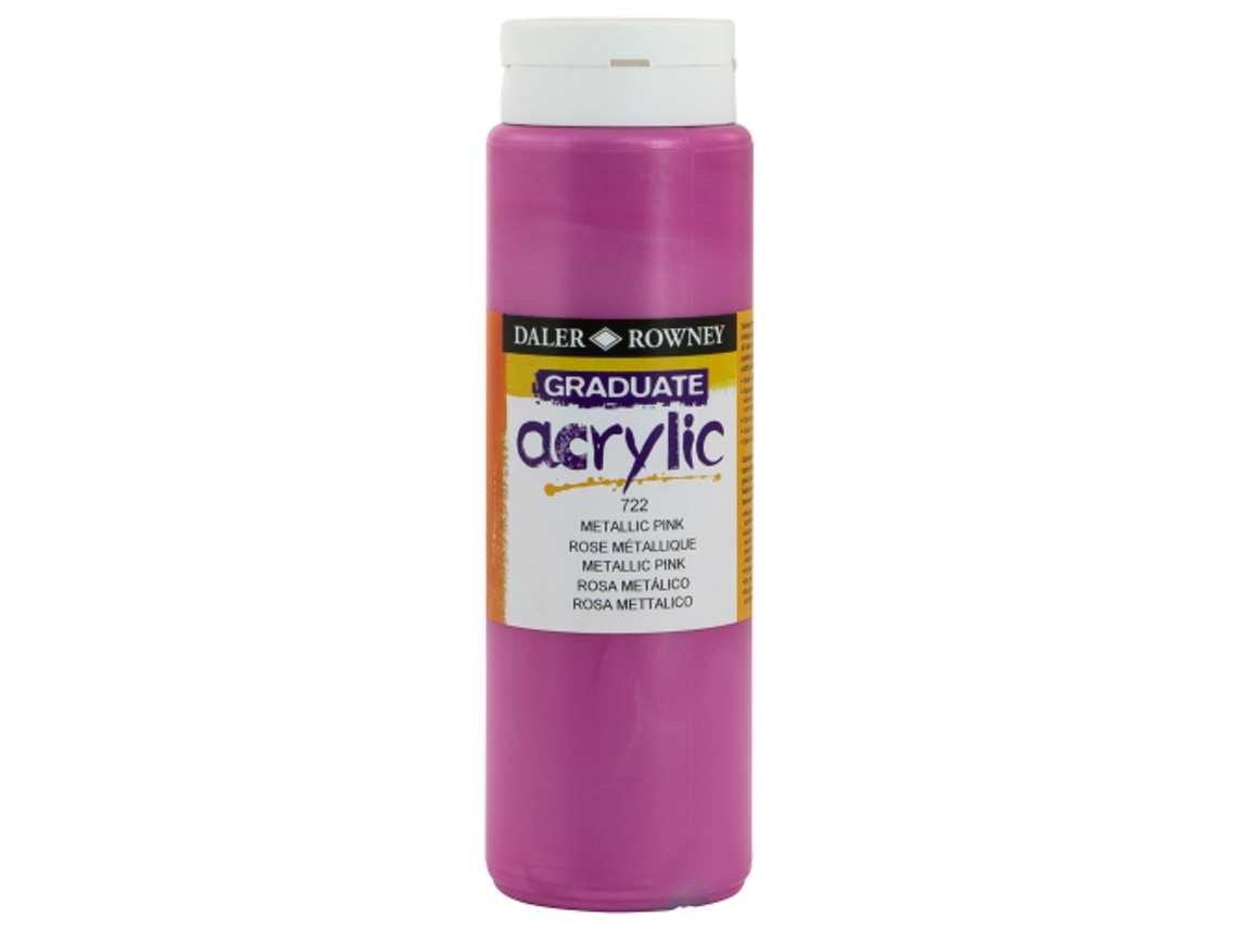 Pintura Acrilica Graduate Daler Rowny 500 Ml (722 Metallic Pink / Rosa Metalizado)
