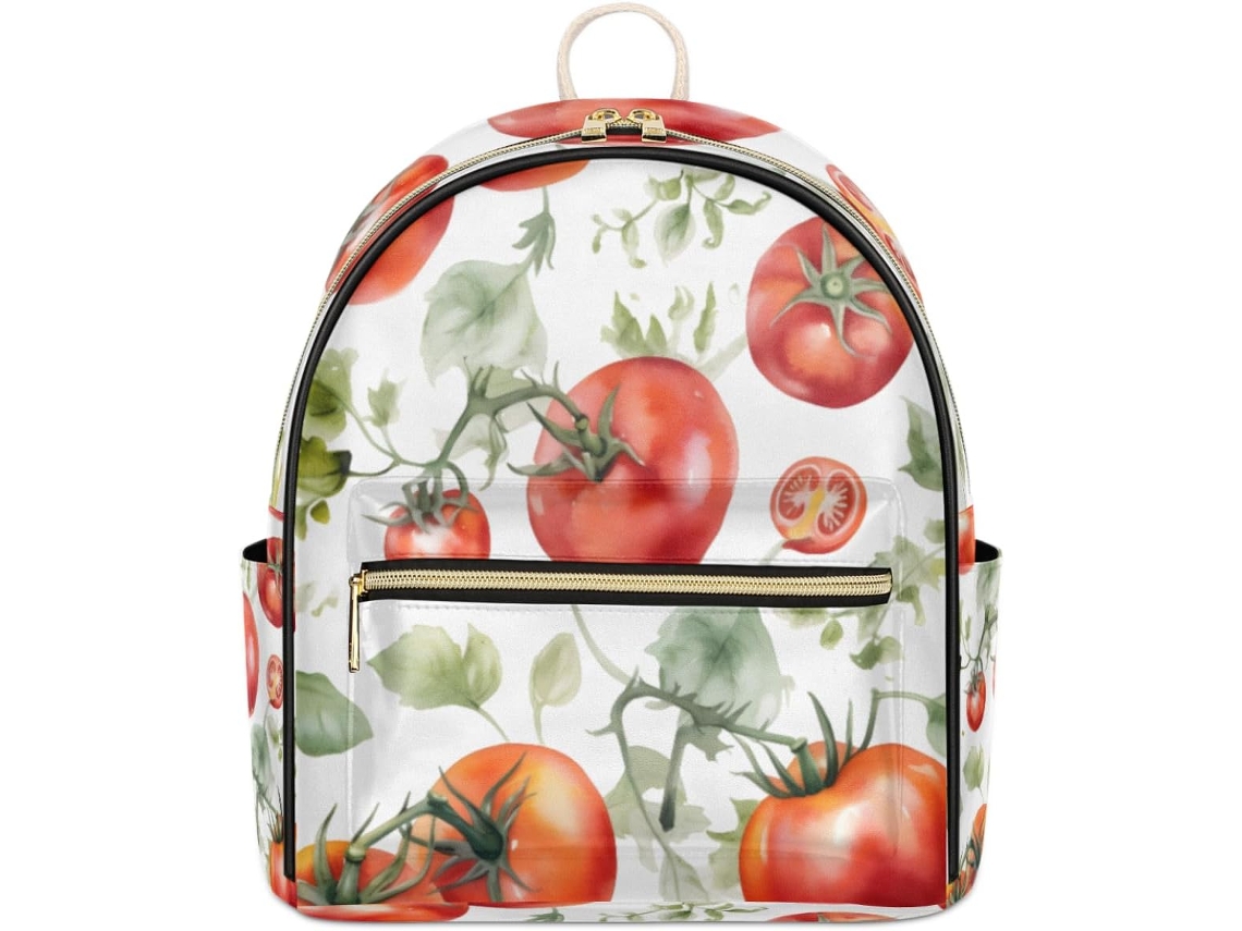 Mochila Cuero Tropicallife Estampado Tomate Para Niñas Mujeres Niños Mochila Escolar Bolso Hombro Informal
