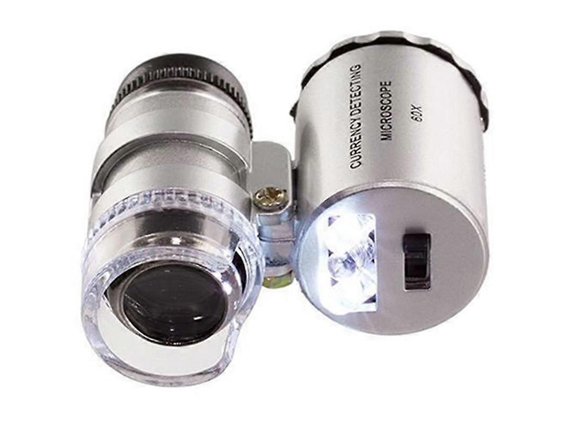 Mini lupa 60x Mikroskop Uv Jubiler Loupa Detector Waut Z Oświetleniem Led 97qd TAISHENGDA
