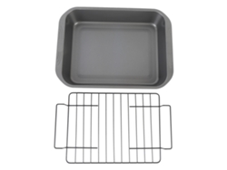 Bandeja De Asado Rectangular Con Rejilla De Acero Al Carbono Antiadherente Para Horno Y Horneado Resistente Al Calor
