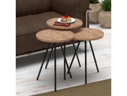 Conjunto de 3 Mesas Auxiliares [EN.CASA] (Aglomerado - Multicolor)