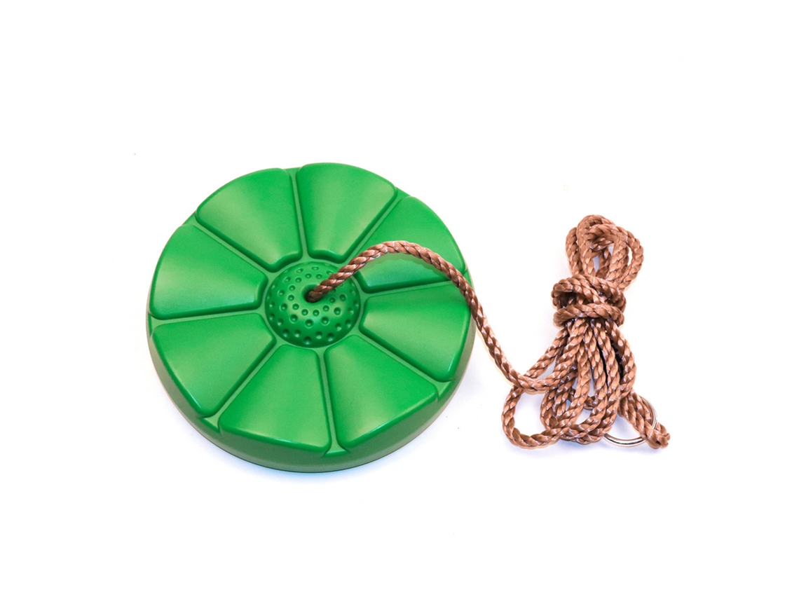 Columpio De Disco De Plástico Resistente Con Cuerda De Pe Para Juegos Infantiles Al Aire Libre - Verde