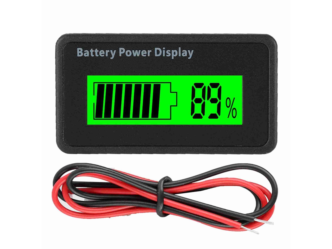 Medidor Universal De Voltaje Y Capacidad De Batería De 12-48 V Con Iluminación Verde E Indicador De Potencia.