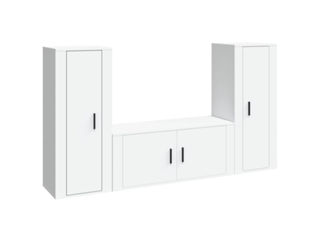 Conjunto 2 de muebles de TV VIDAXL madera contrachapada blanco