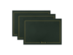 Elegante protector de mesa, manteles individuales impermeables, juego de 3, de piel sintética gruesa, antideslizantes y resistentes al calor para cocina.