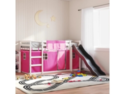 Litera Con Tobogán Y Cortinas 90x200 Cm Rosa Dkd Home Decor