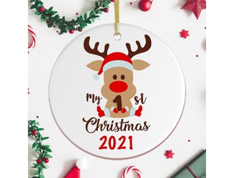 Mi primera Navidad 2021 Adorno de ciervo bebé