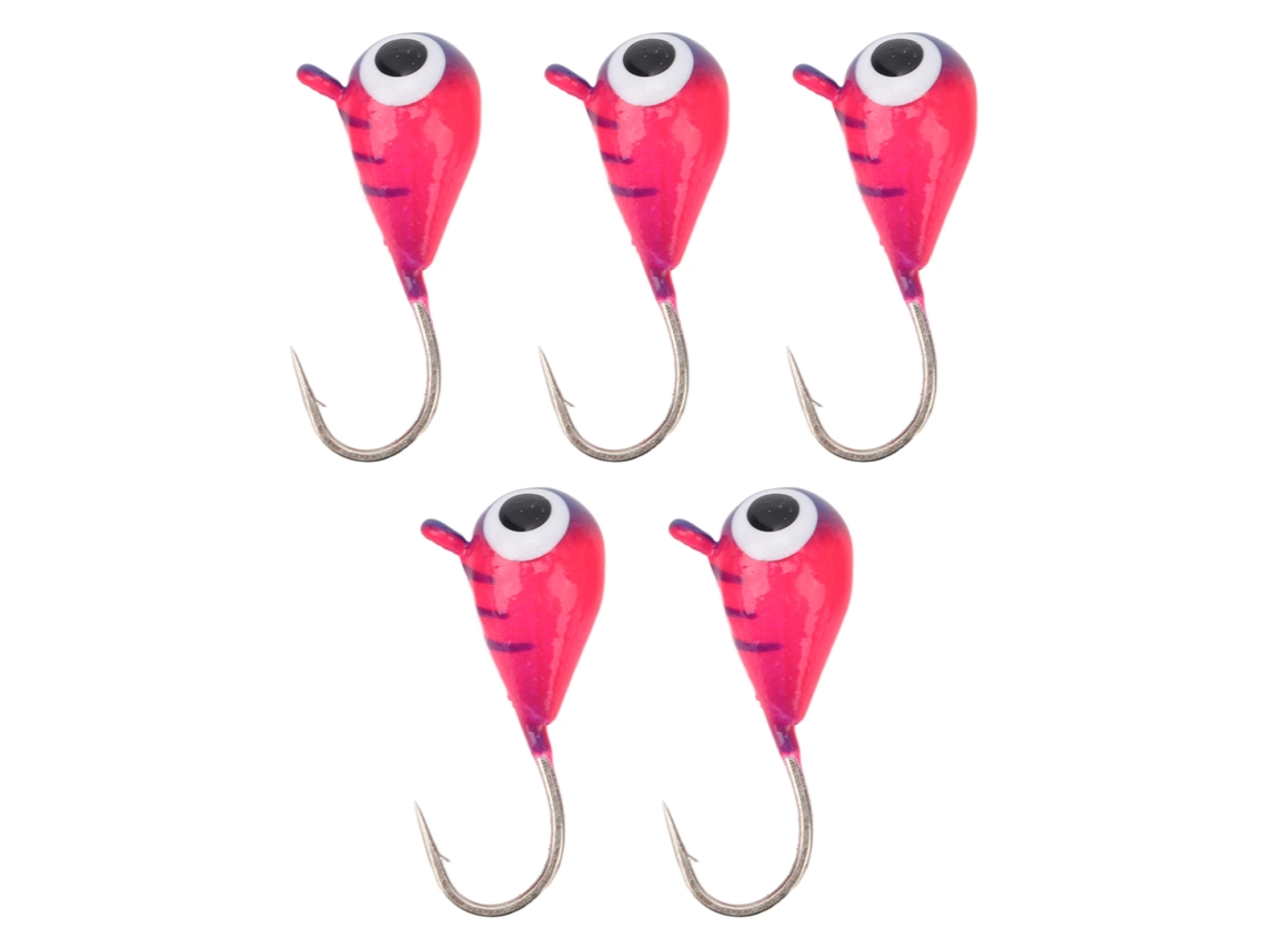 5 Piezas De Señuelos Para Pesca En Hielo, Jigs De Invierno Con Anzuelos De Acero Al Carbono De Alta Calidad, Micro 5 Mm.