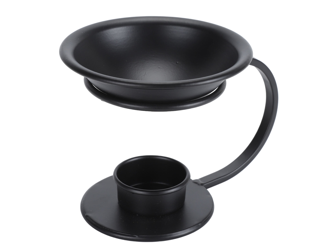 Calentador de cera Baok con portavelas, fabricado en hierro, anti-quemaduras, para aceites esenciales, salón de belleza, spa, meditación, en forma de V, decorativo.
