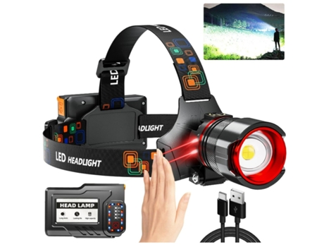 Linterna Frontal Recargable Super Brillante 900000 Altos Lúmenes Faros LED con Detección de Movimiento 5 Modos Ipx7 Ajustable en 90 Bisbisous VIGA ...