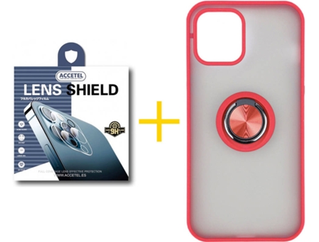 Carcasa + 1 Protector de Cámara para iPhone 12 Pro Max ACCETEL Rojo