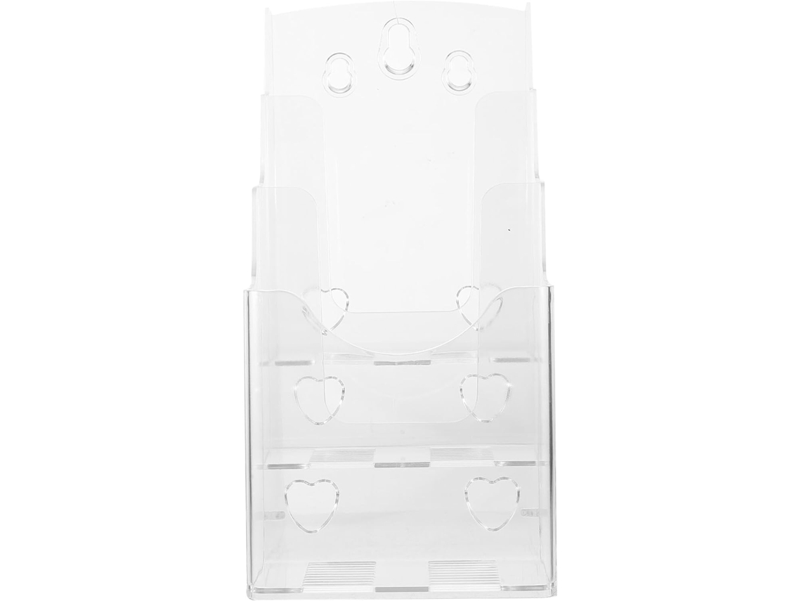 Expositor de folletos de acrílico transparente de 3 niveles, tamaño A6, para montaje en pared, ideal para oficinas...