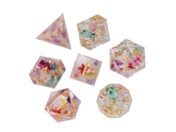 -set De 7 Dados Poliédricos De Resina Para Juegos De Rol, Portátiles Y Exquisitos, Multicolor, Ideal Para Fiestas Y Bares