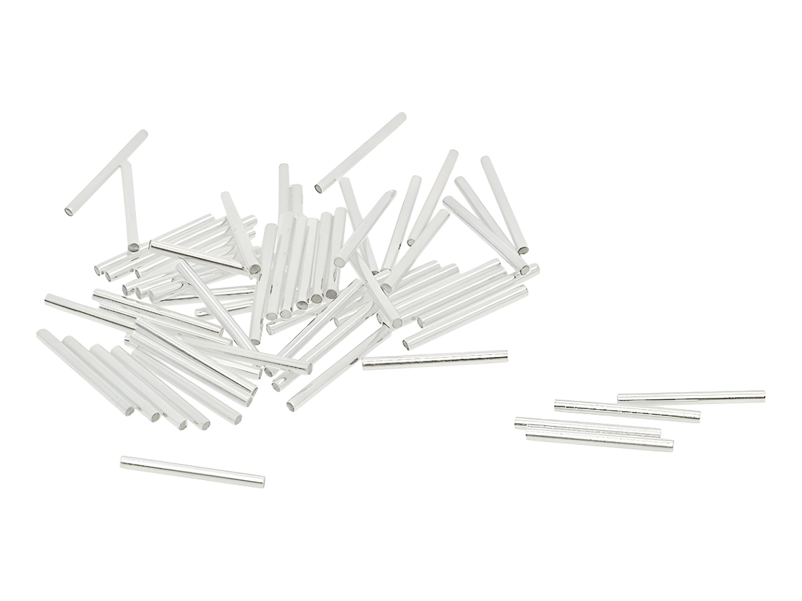 Tubo de joyería blanco plateado de 50 x 20 x 2 mm Slowmoose