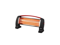 Estufa Eléctrica De Cuarzo Edipo Negro/rojo 1200w 3 Potencias Antivuelco (24x50x13cm)