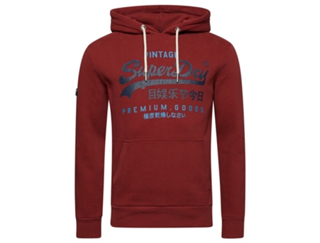 Chaqueta Vintage de Hombre SUPERDRY Capucha Clásica Logo Rojo (L)