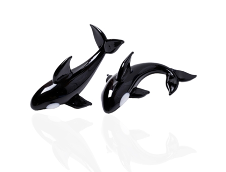 2 uds. figuritas de ballenas pequeñas sopladas a mano arte de cristal animales marinos estante para palillos regalo decoración de pecera para el ho...