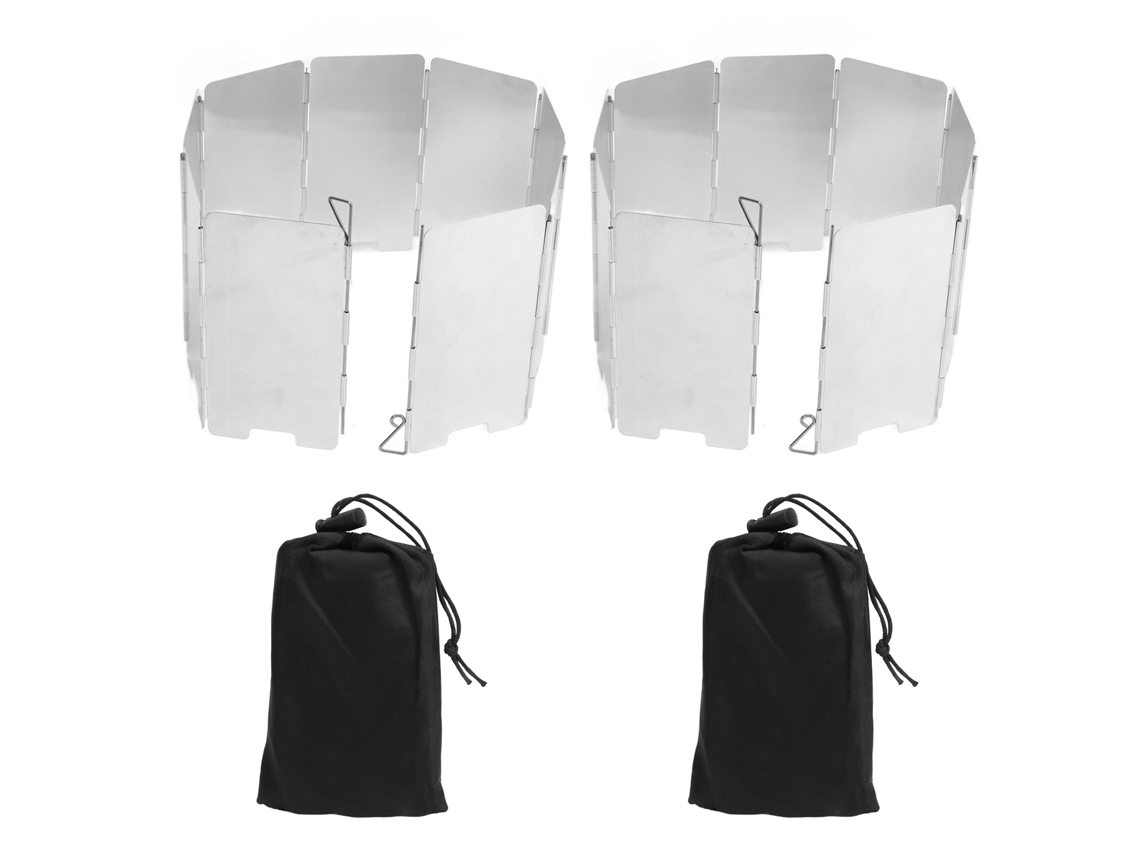 2 Paravientos Para Hornillo De Camping Plegable Portátil, De Acero Inoxidable Para Cocinar Al Aire Libre.