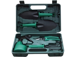 Conjunto De 5 Herramientas De Jardín Ligero Con Pala, Rastrillo, Tijeras Inoxidables, Sprayer Y Bolsa Antirrojos