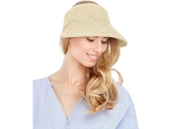 Sombrero De Paja Ancho Plegable Para Mujer, Protección Solar Ajustable Verano Playa
