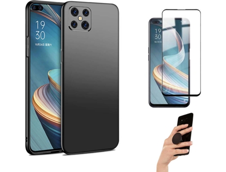 Carcasa y Protector de Pantalla Oppo Reno 4 Z 5G Negro
