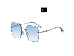 2026-gafas De Sol Sin Marco Marino Uv400 Tendencia Moda Poligonales Acero Inoxidable Casual Versátiles