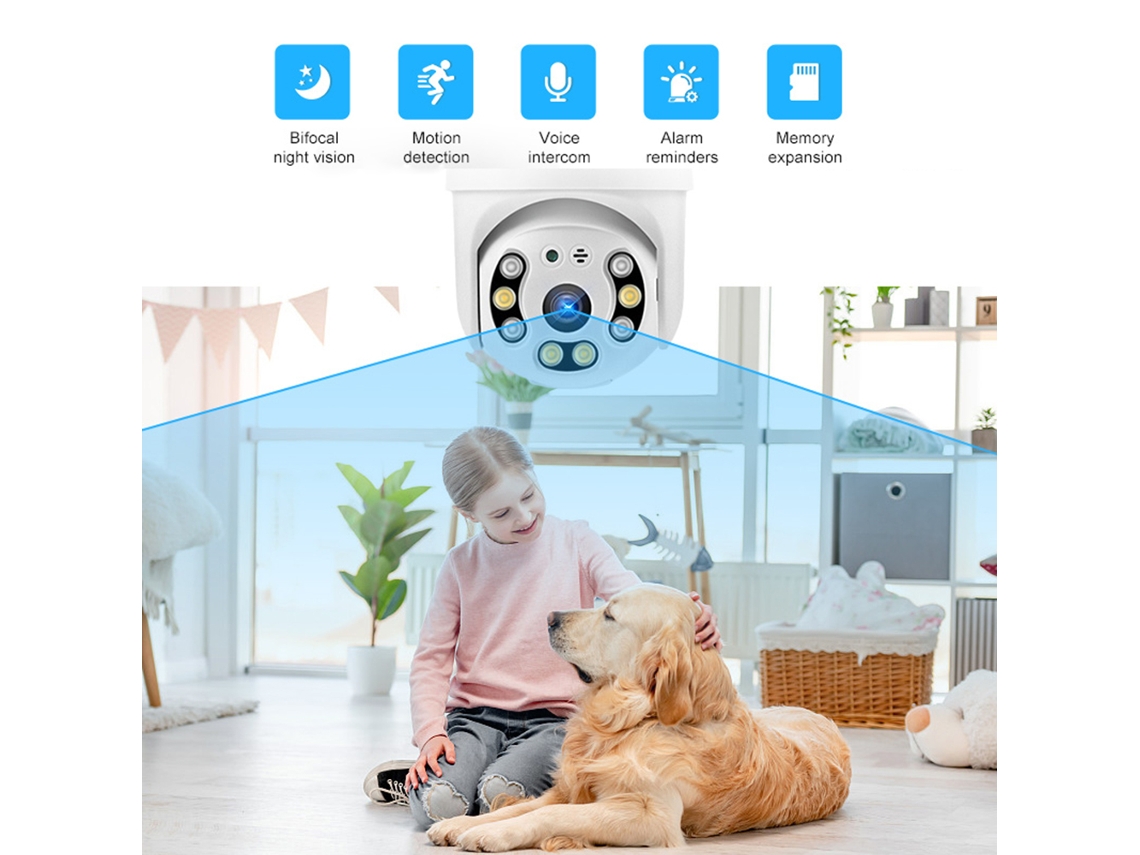 Câmera De Segurança Inteligente Sem Fio Wifi Para Interior E Exterior Residencial