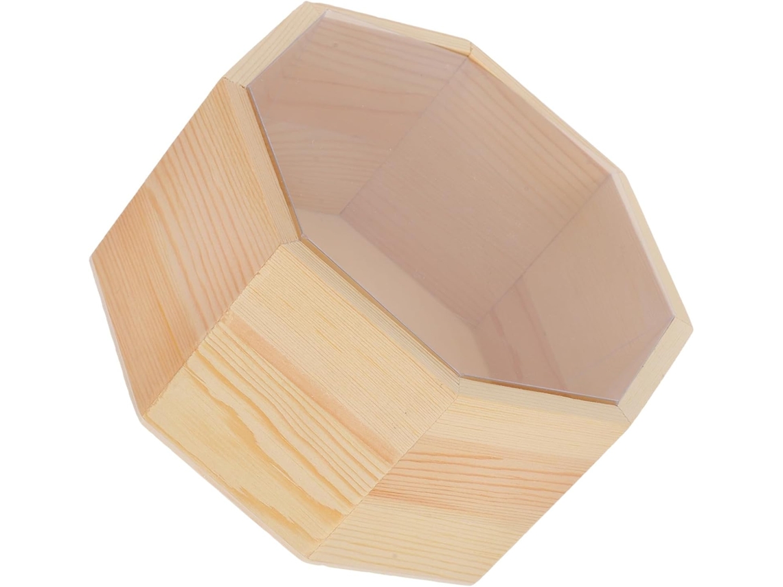Madera Retro Dulces Ventana Transparente Almacenamiento Decorativa Joyas Niños Niñas Caja