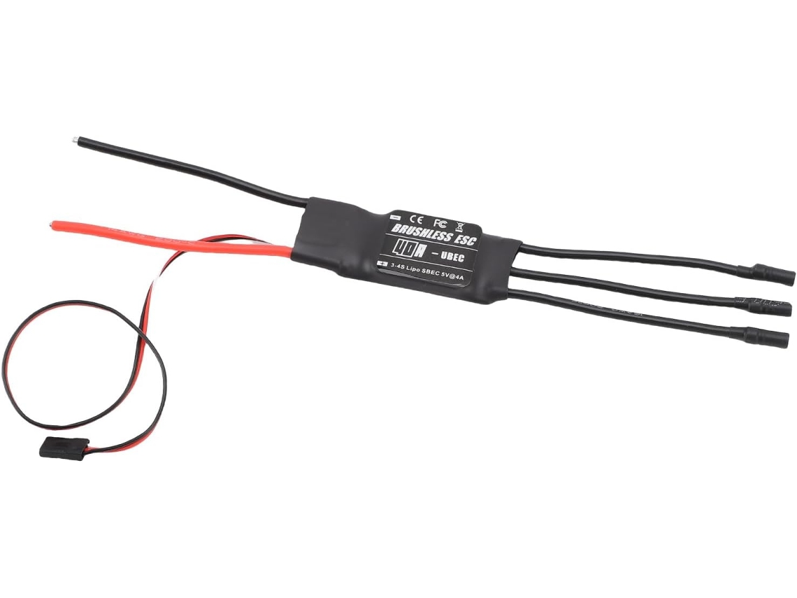Controlador De Velocidad Esc Sin Escobillas De 40 W Con Conector Banana Hembra De 3,5 Mm – Compatible Con Baterías Lipo De 3s-4s