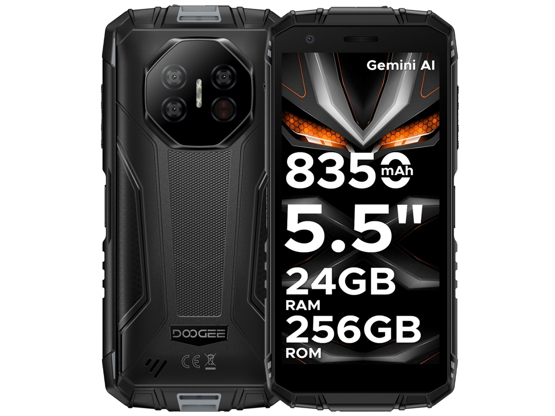 Smartphone robusto Doogee Fire 3 Ultra 24 GB 256 GB 8350 mAh Android 15 NFC 5.5 Negro