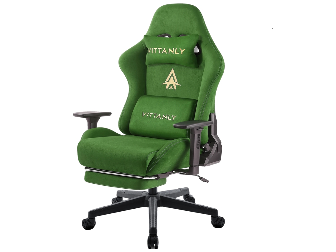 Silla Gamer, Diseño Ergonómico, Reposabrazos Ajustables, Verde OEM