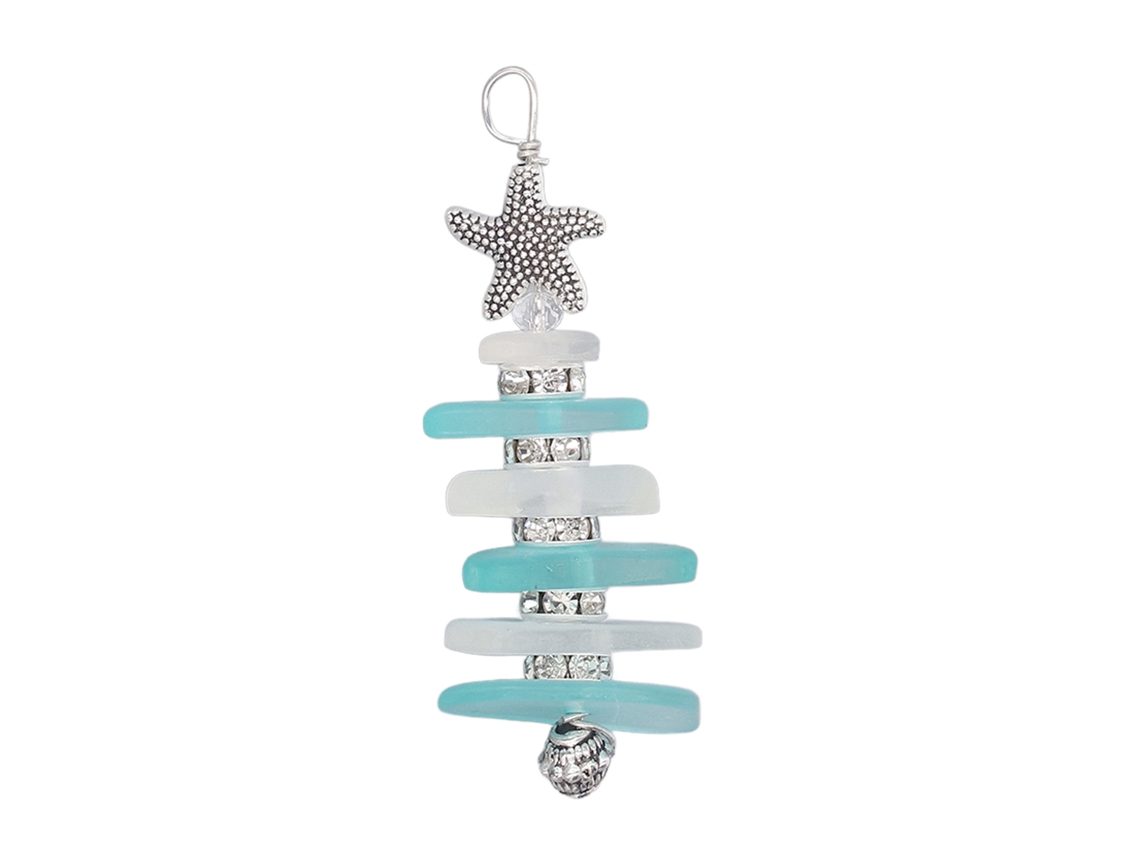 Ats-adorno De Navidad De Árbol De Vidrio Marino Artesanal, Decoración Oceánica Para Hogar, Regalo Para Amantes De La Playa