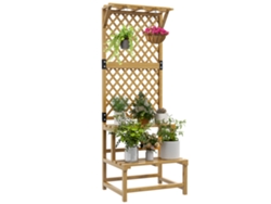 Soporte De Madera Para Pérgola De Jardín De Dos Niveles, Terraza O Patio (natural)
