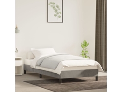 Cama con Plataforma de Terciopelo Gris (90x190 cm)
