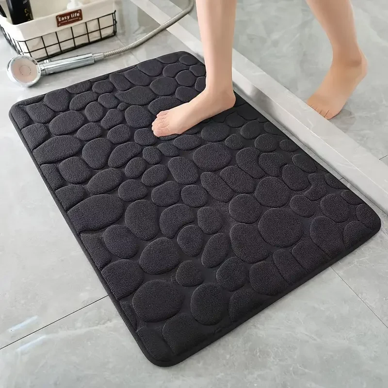 (negro) Alfombra De Baño Antideslizante 3d, Resistente A Pinchazos Y Absorbente, Lavable A Máquina, De Secado Rápido