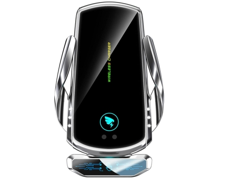 Cargador Inalámbrico Coche Compatible Etc Teléfono Móvil Rotación para Apple, Huawei, Samsung CHRONUS Negro