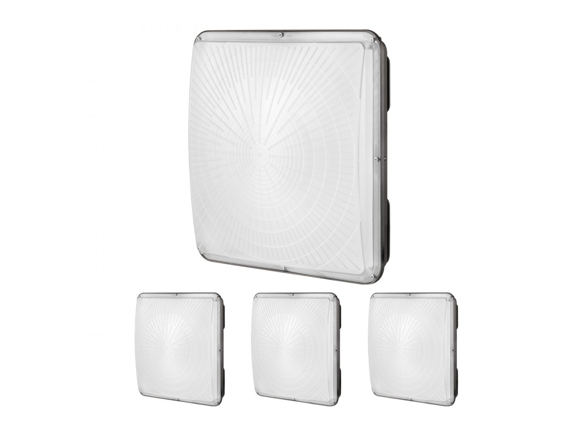 Kit de 4 lámparas LED de 150 W, IP65, 5000 K con cuerpo de aluminio para uso comercial en exteriores - Tekmaquinas