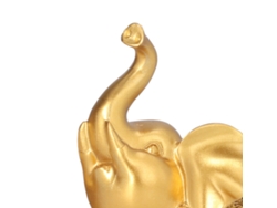 2 Estatuas Decorativas De Elefante Dorado De Resina, Pequeñas Y Prácticas Para Mesas O Soportes De Tv.