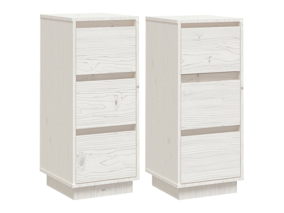 Aparador MAISON EXCLUSIVE, madera maciza de pino, blanco, 32x34x75 cm
