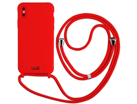 Funda COOL para iPhone Xs Max cordón Liso Rojo