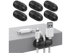 6 Clips Para Organizar Los Cables Del Escritorio, Organizador De Cables Con Adhesivo Fuerte Para Cables De Carga Usb.