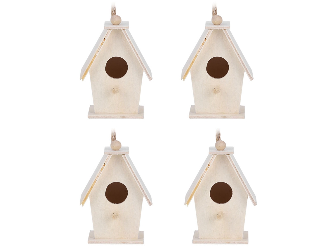 4 Nidos De Pájaros De Madera Innovadores Para Colgar, Decoración De Jardín Y Patio.