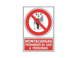 Señal 428 plast.345x245mont.pr.us.pers montacargas prohibido el uso a personas