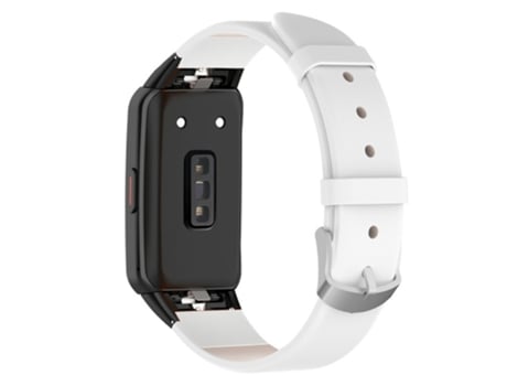 Correa de piel auténtica liberación rápida para Huawei Band 6/Honor Band 6 - blanco