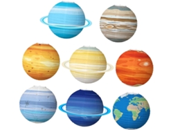 Juego de 8 linternas de papel planetarias para colgar, con temática espacial, coloridas y duraderas Gokoco