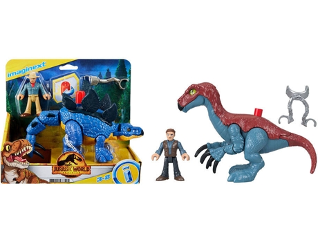 Figura de Acción JURASSIC WORLD Imaginext Jurassic World 3 Sortido Dino e Figura (21,5 x 10 x 19 cm)